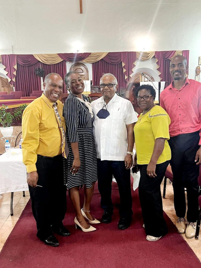 A Candid moment with the Honorable Custos and JP's within the Parish
